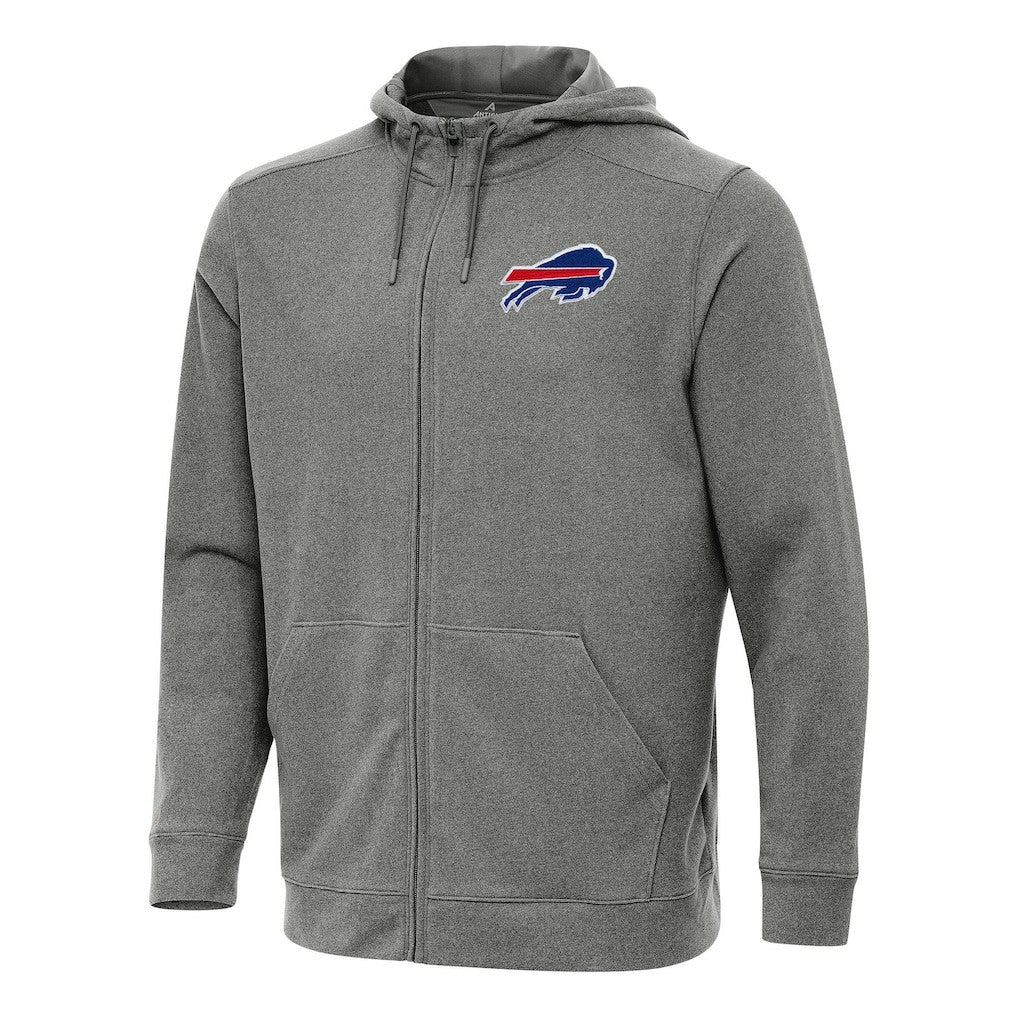 Buffalo Bills Antigua Effortless Full-Zip Hoodie - Heather Black Hoodies