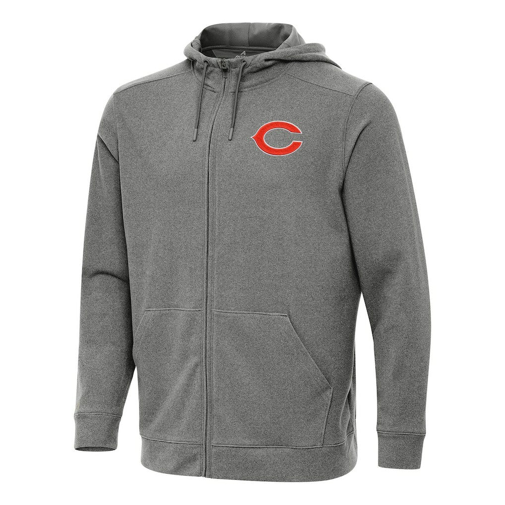 Chicago Bears Antigua Effortless Full-Zip Hoodie - Heather Black Hoodies