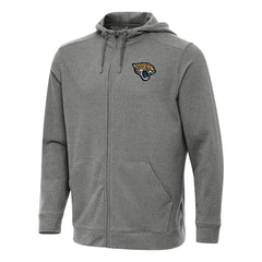 Jacksonville Jaguars Antigua Effortless Full-Zip Hoodie - Heather Black Hoodies