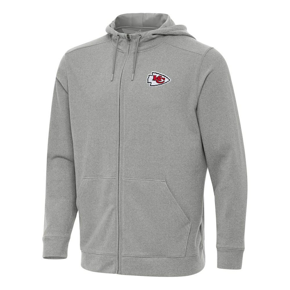 Kansas City Chiefs Antigua Effortless Full-Zip Hoodie - Heather Gray Hoodies