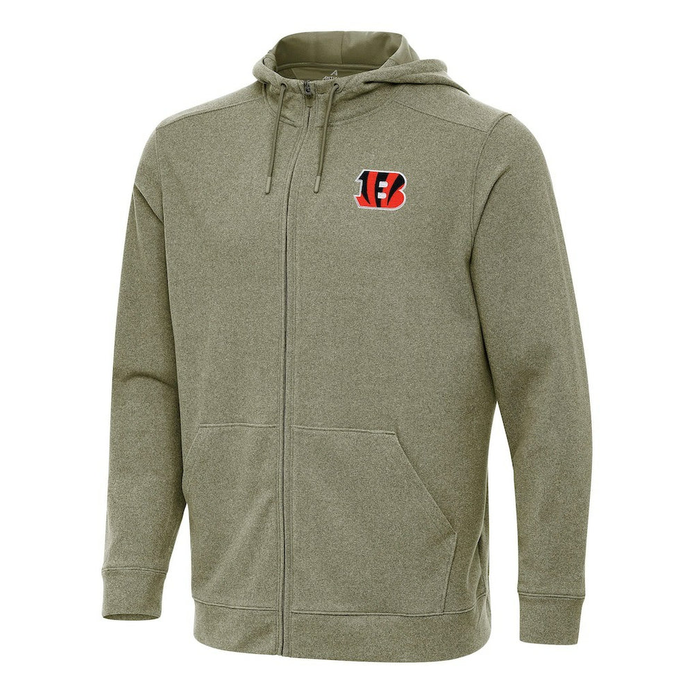 Cincinnati Bengals Antigua Effortless Full-Zip Hoodie - Olive Hoodies