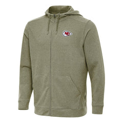 Kansas City Chiefs Antigua Effortless Full-Zip Hoodie - Olive Hoodies