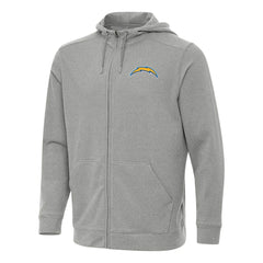 Los Angeles Chargers Antigua Effortless Full-Zip Hoodie - Heather Gray Hoodies