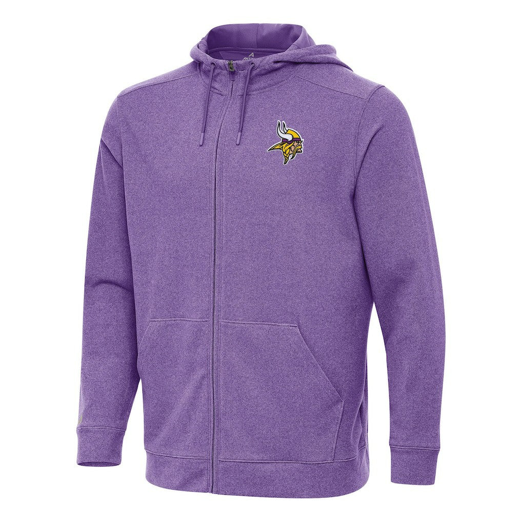 Minnesota Vikings Antigua Effortless Full-Zip Hoodie - Heather Purple Hoodies