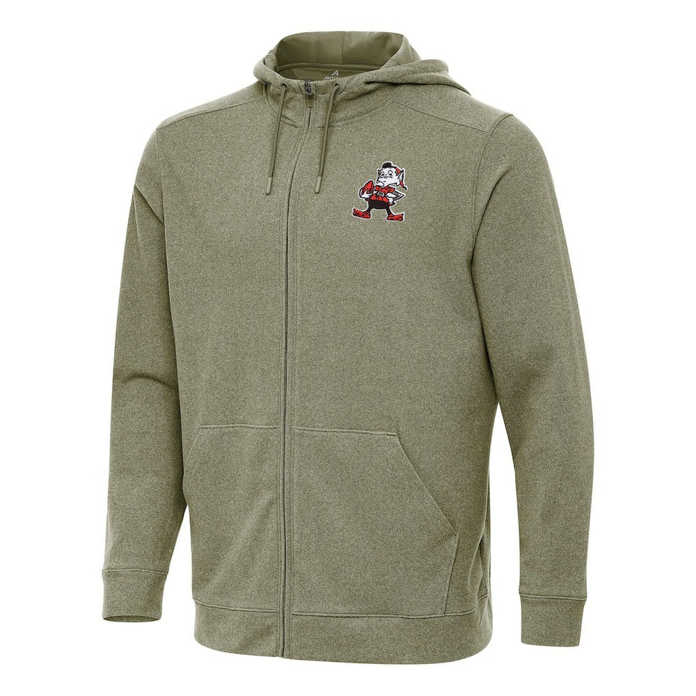 Cleveland Browns Antigua Effortless Full-Zip Hoodie - Olive Hoodies