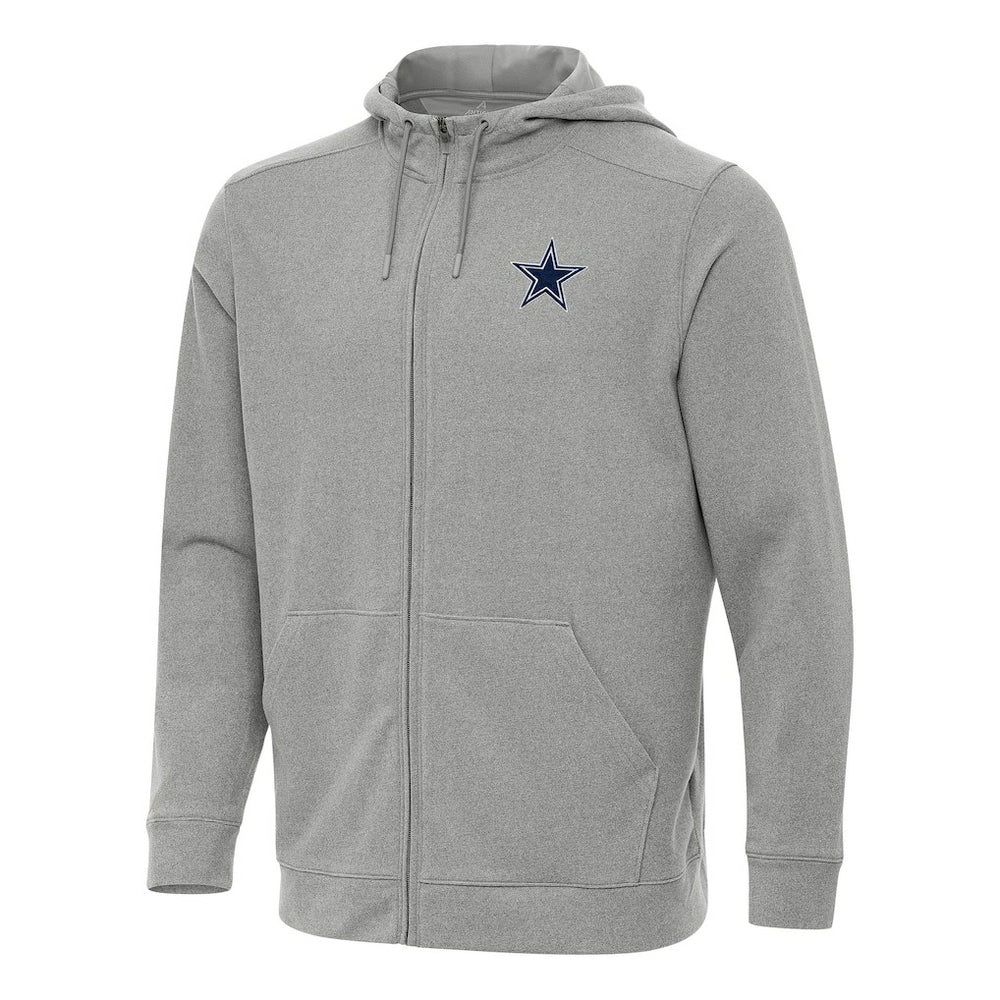 Dallas Cowboys Antigua Effortless Full-Zip Hoodie - Heather Gray Hoodies