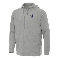 Dallas Cowboys Antigua Effortless Full-Zip Hoodie - Heather Gray Hoodies