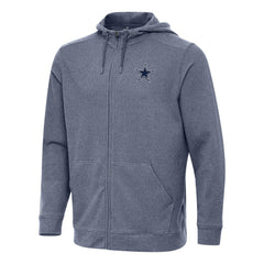 Dallas Cowboys Antigua Effortless Full-Zip Hoodie - Heather Navy Hoodies