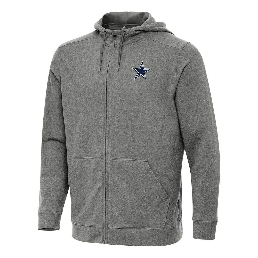 Dallas Cowboys Antigua Effortless Full-Zip Hoodie - Heather Black Hoodies