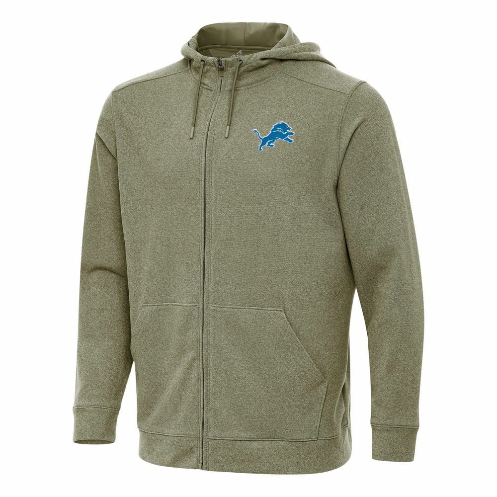 Detroit Lions Antigua Effortless Full-Zip Hoodie - Olive Hoodies