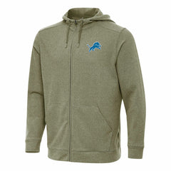 Detroit Lions Antigua Effortless Full-Zip Hoodie - Olive Hoodies