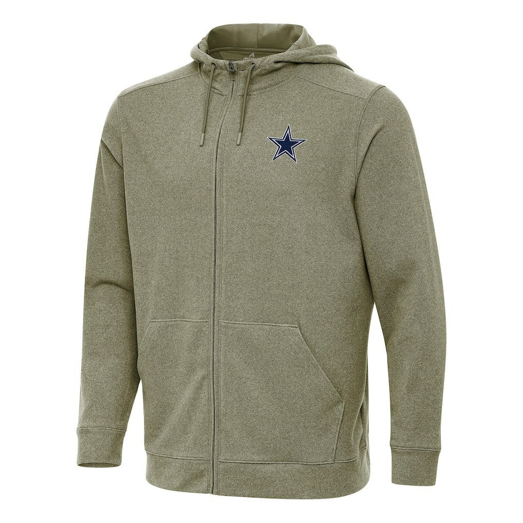 Dallas Cowboys Antigua Effortless Full-Zip Hoodie - Olive Hoodies