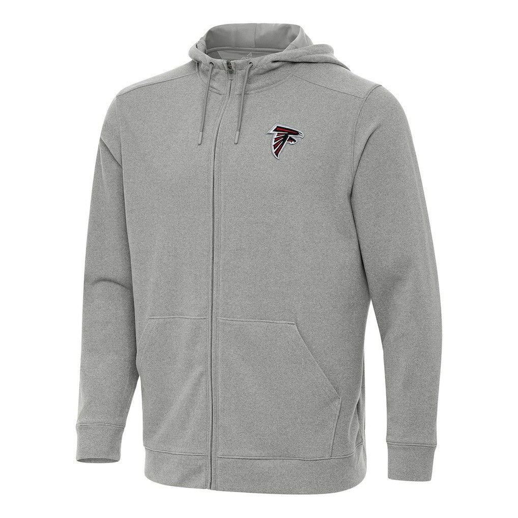 Atlanta Falcons Antigua Effortless Full-Zip Hoodie - Heather Gray Hoodies