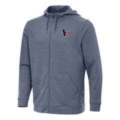 Houston Texans Antigua Effortless Full-Zip Hoodie - Heather Navy Hoodies
