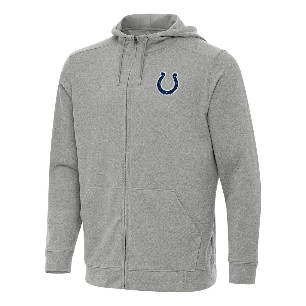 Indianapolis Colts Antigua Effortless Full-Zip Hoodie - Heather Gray Hoodies