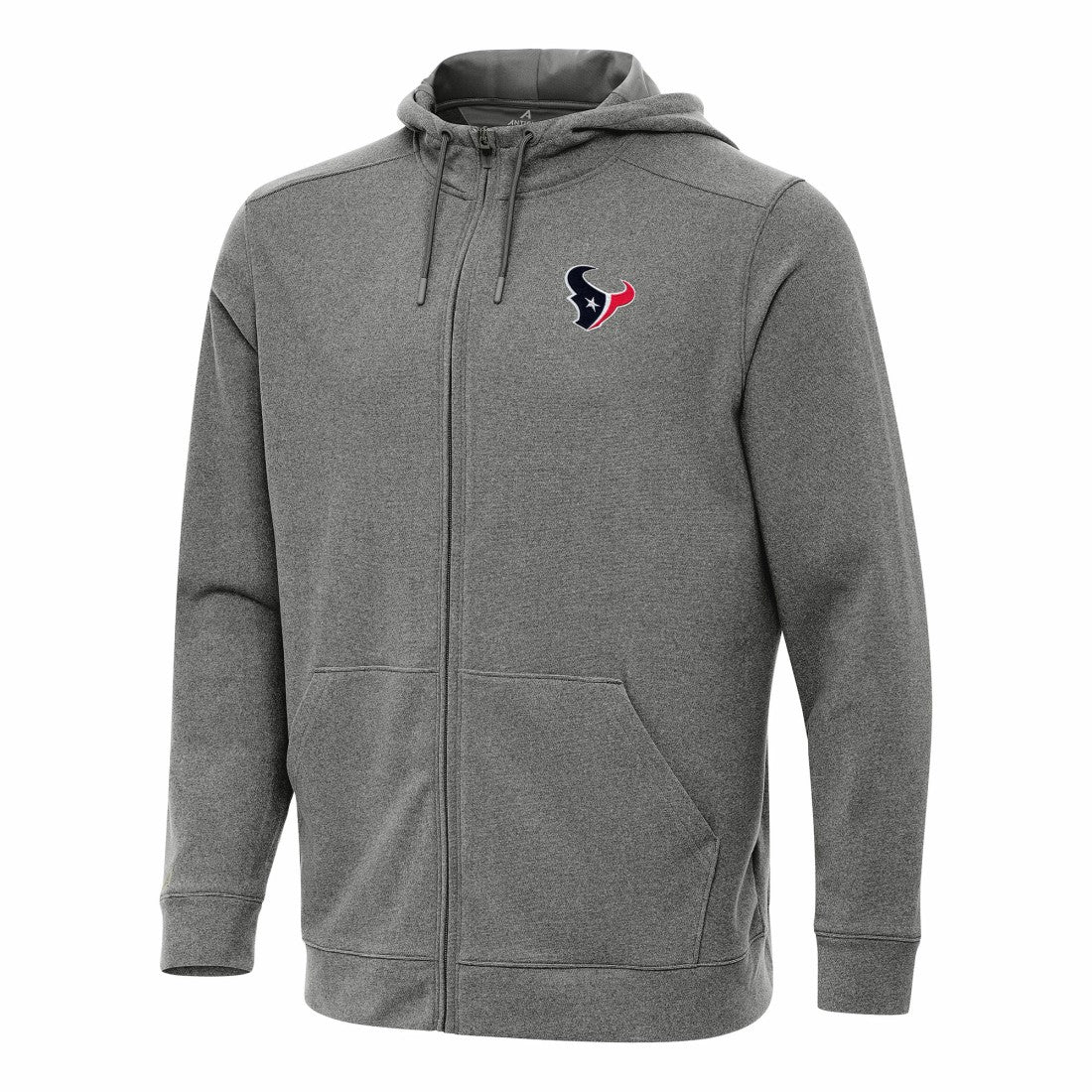 Houston Texans Antigua Effortless Full-Zip Hoodie - Heather Black Hoodies