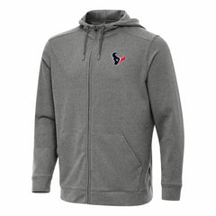 Houston Texans Antigua Effortless Full-Zip Hoodie - Heather Black Hoodies