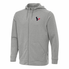 Houston Texans Antigua Effortless Full-Zip Hoodie - Heather Gray Hoodies