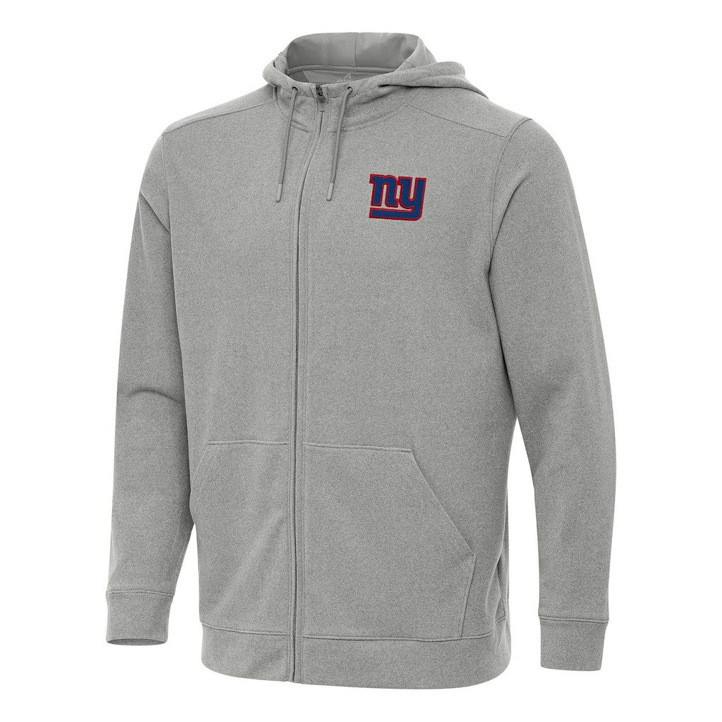 New York Giants Antigua Effortless Full-Zip Hoodie - Heather Gray Hoodies