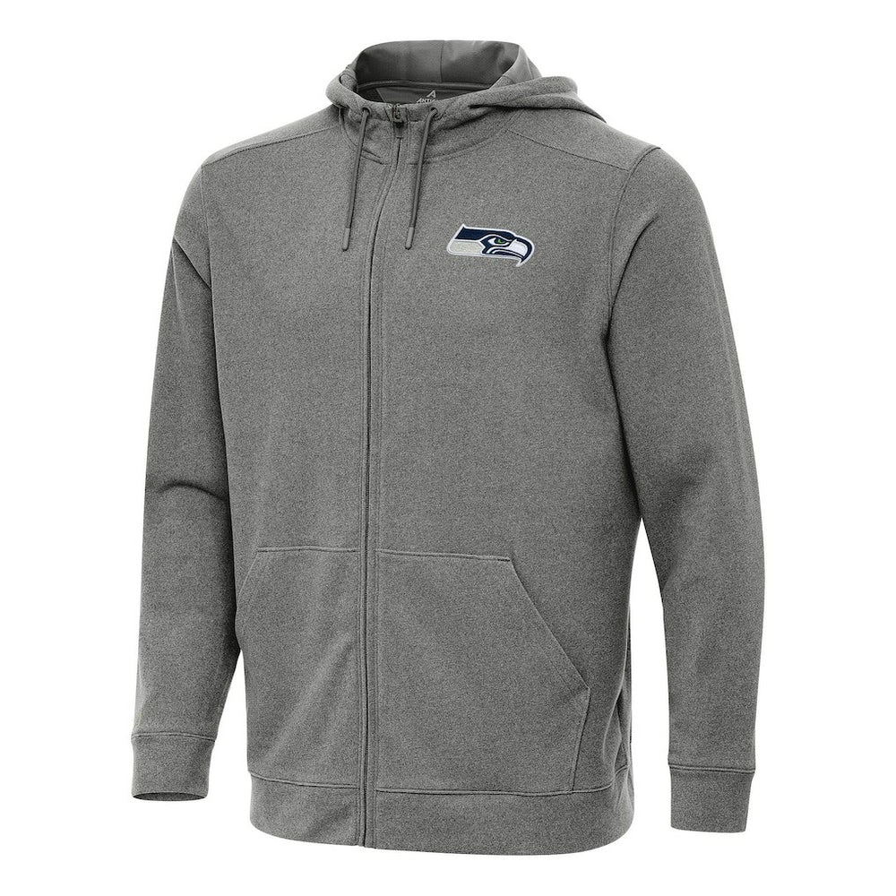 Seattle Seahawks Antigua Effortless Full-Zip Hoodie - Heather Black Hoodies