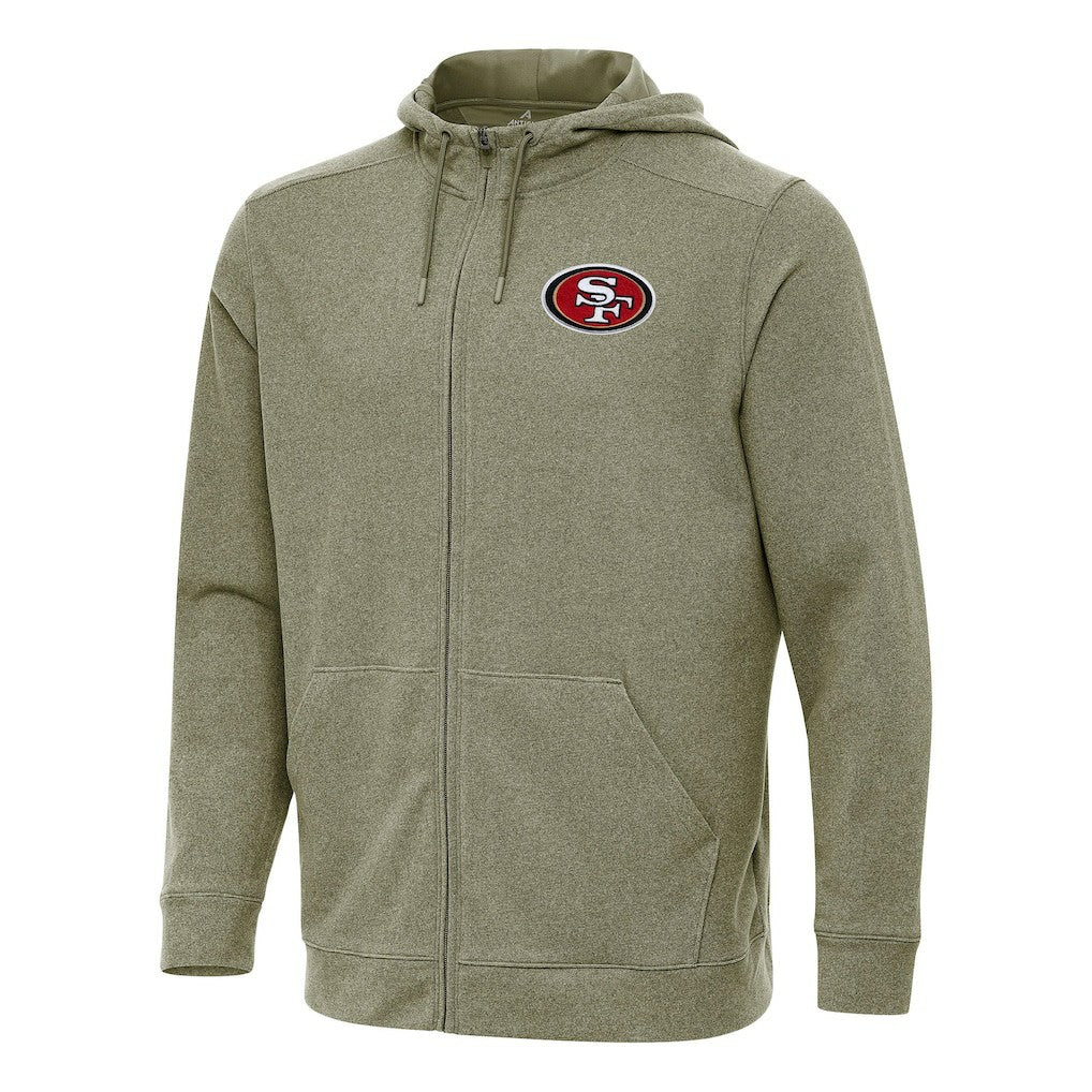 San Francisco 49ers Antigua Effortless Full-Zip Hoodie - Olive Hoodies