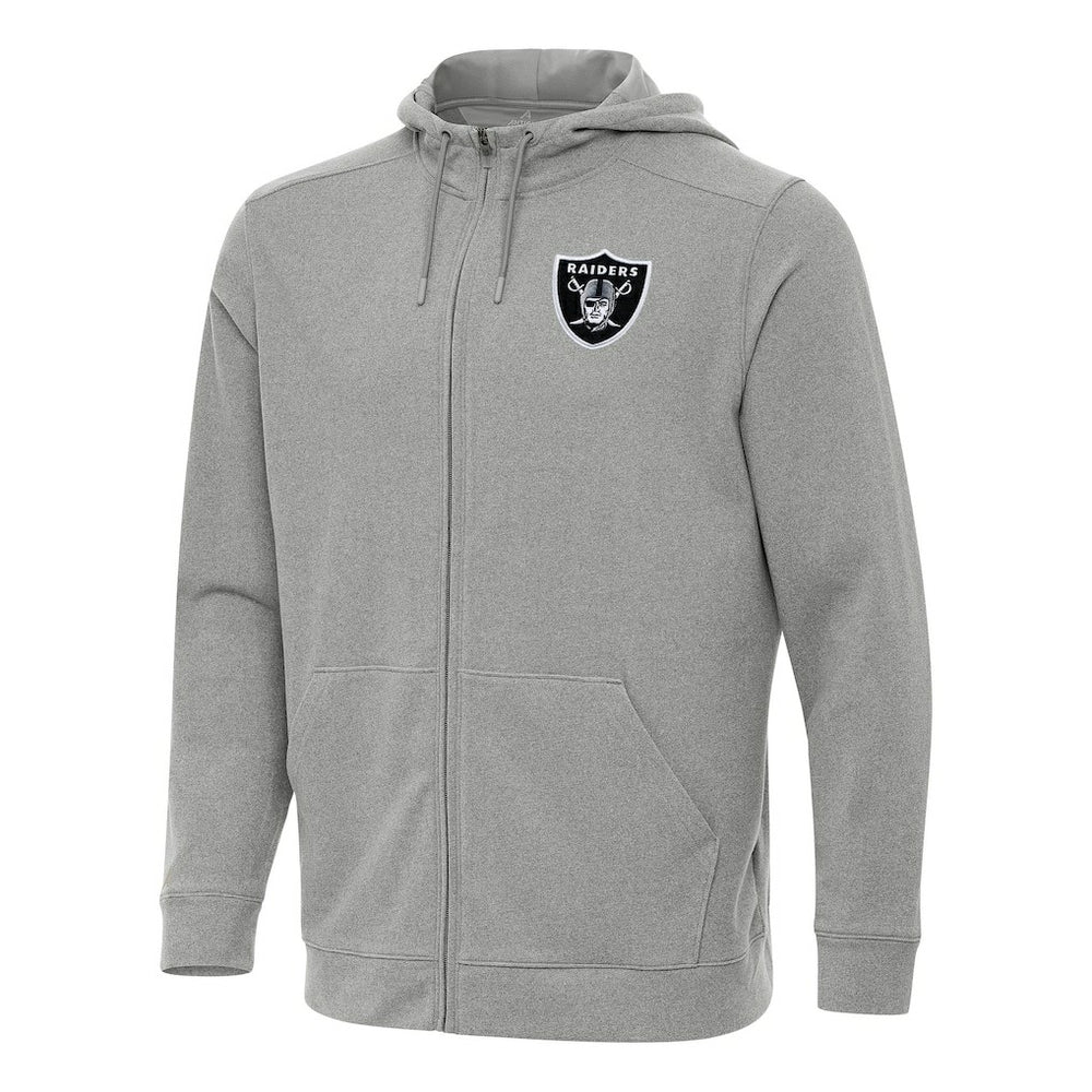 Las Vegas Raiders Antigua Effortless Full-Zip Hoodie - Heather Gray Hoodies