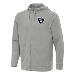 Las Vegas Raiders Antigua Effortless Full-Zip Hoodie - Heather Gray Hoodies