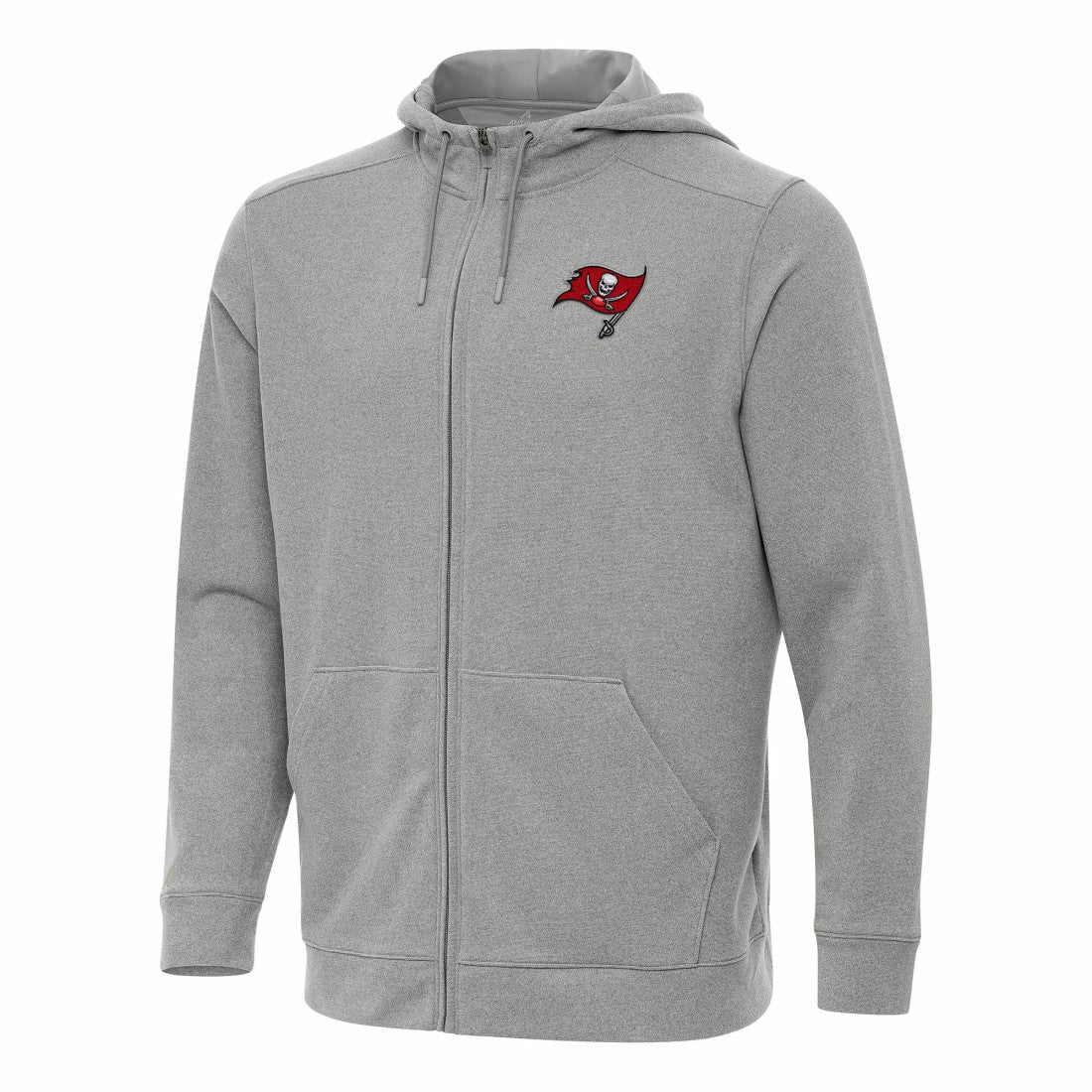 Tampa Bay Buccaneers Antigua Effortless Full-Zip Hoodie - Heather Gray Hoodies