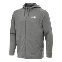 New York Jets Antigua Effortless Full-Zip Hoodie - Heather Black Hoodies