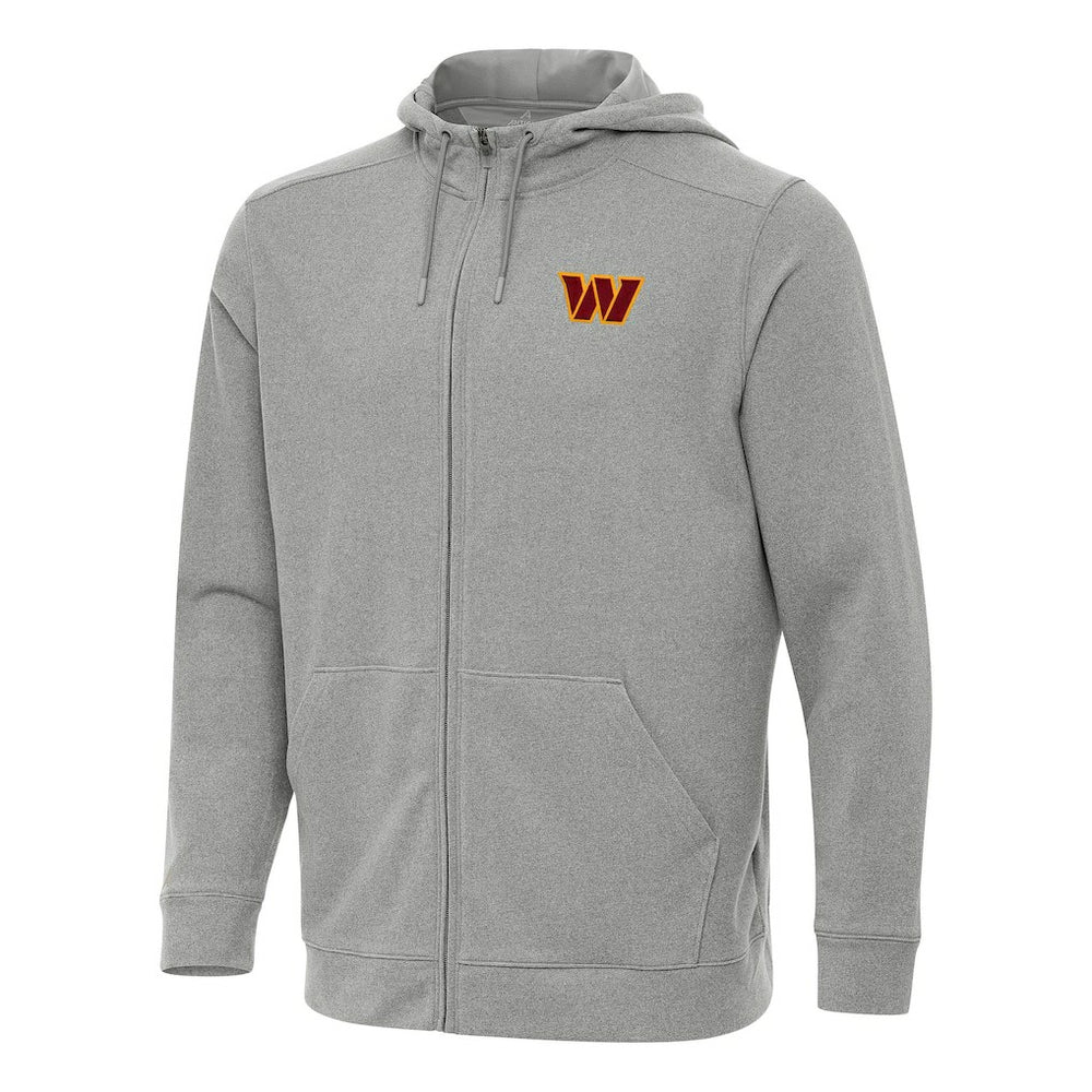 Washington Commanders Antigua Effortless Full-Zip Hoodie - Heather Gray Hoodies