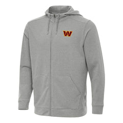 Washington Commanders Antigua Effortless Full-Zip Hoodie - Heather Gray Hoodies