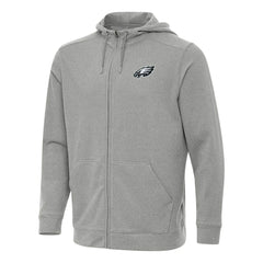 Philadelphia Eagles Antigua Effortless Full-Zip Hoodie - Heather Gray Hoodies