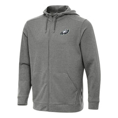 Philadelphia Eagles Antigua Effortless Full-Zip Hoodie - Heather Black Hoodies
