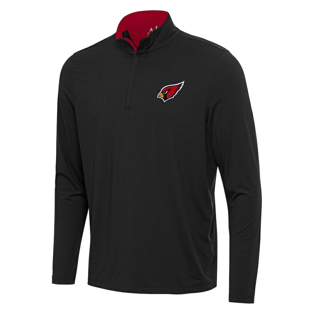 Arizona Cardinals Antigua Content Quarter-Zip Pullover Top - Black/Cardinal Pullover