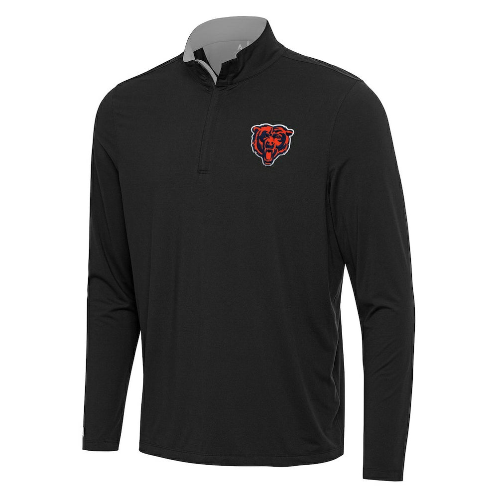 Chicago Bears Antigua Content Quarter-Zip Pullover Top - Black/Gray Pullover