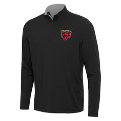 Chicago Bears Antigua Content Quarter-Zip Pullover Top - Black/Gray Pullover