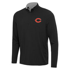 Chicago Bears Antigua Content Quarter-Zip Pullover Top - Black/Gray Pullover