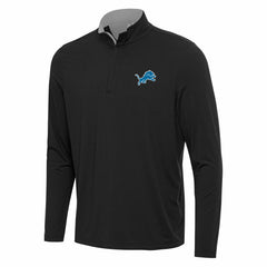 Detroit Lions Antigua Content Quarter-Zip Pullover Top - Black/Gray Pullover