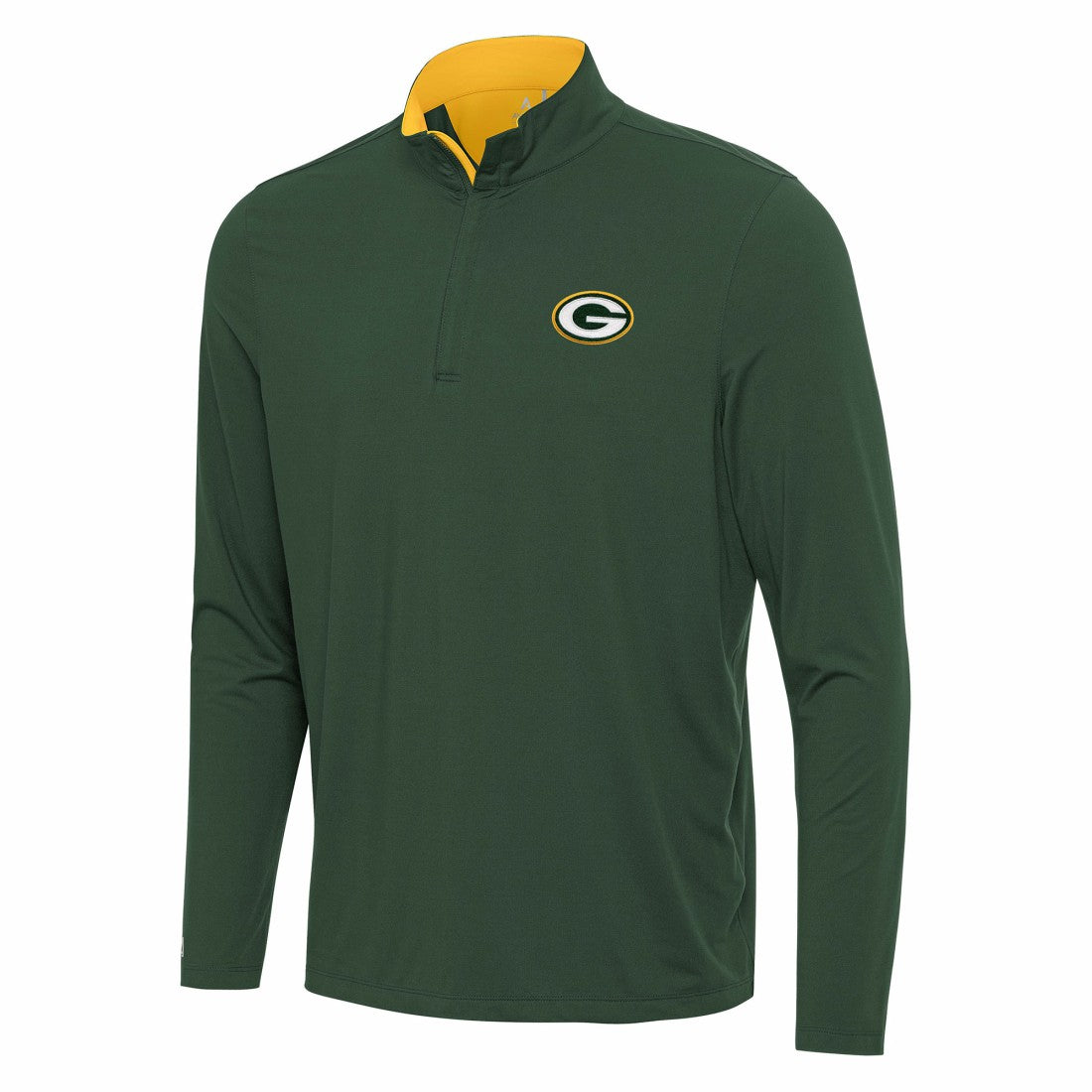Green Bay Packers Antigua Content Quarter-Zip Pullover Top - Green/Gold Pullover
