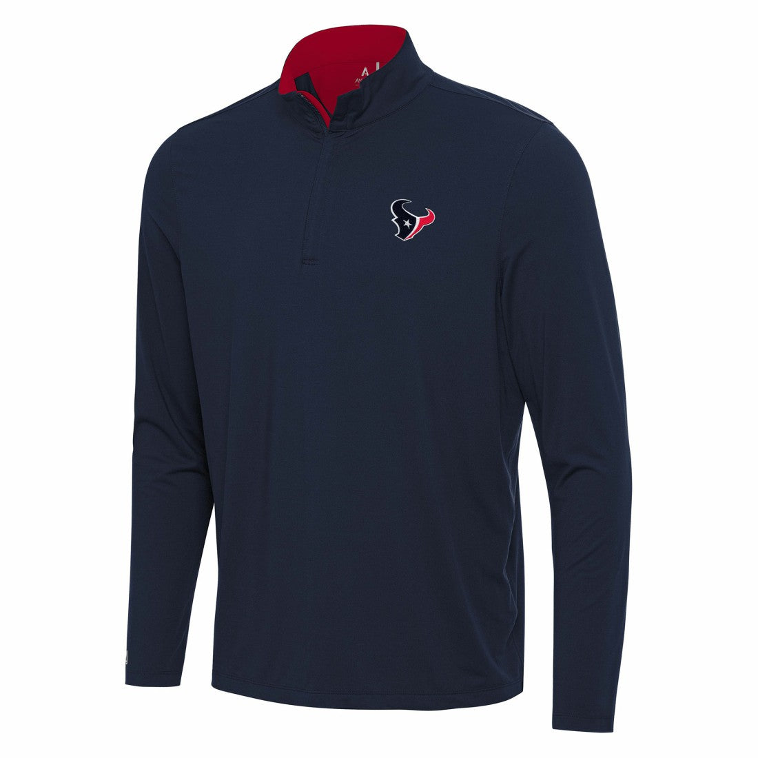 Houston Texans Antigua Content Quarter-Zip Pullover Top - Navy/Red Pullover