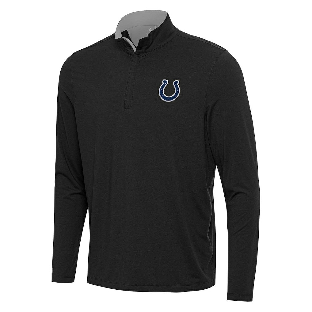 Indianapolis Colts Antigua Content Quarter-Zip Pullover Top - Black/Gray Pullover