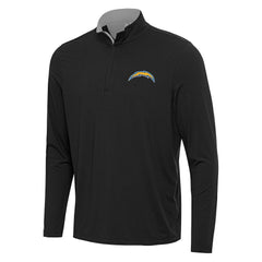 Los Angeles Chargers Antigua Content Quarter-Zip Pullover Top - Black/Gray Pullover