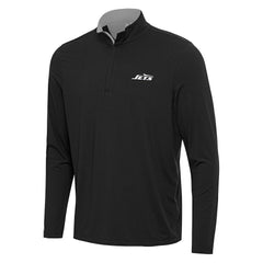 New York Jets Antigua Content Quarter-Zip Pullover Top - Black/Gray Pullover
