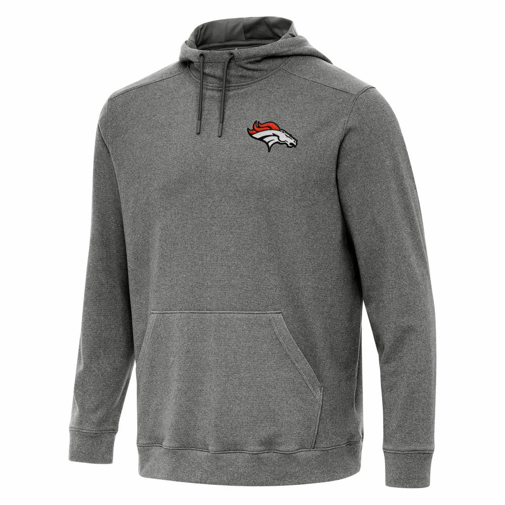 Denver Broncos Antigua Cloud Pullover Hoodie - Heather Black Hoodies