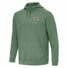 Green Bay Packers Antigua Cloud Pullover Hoodie - Heather Green Hoodies