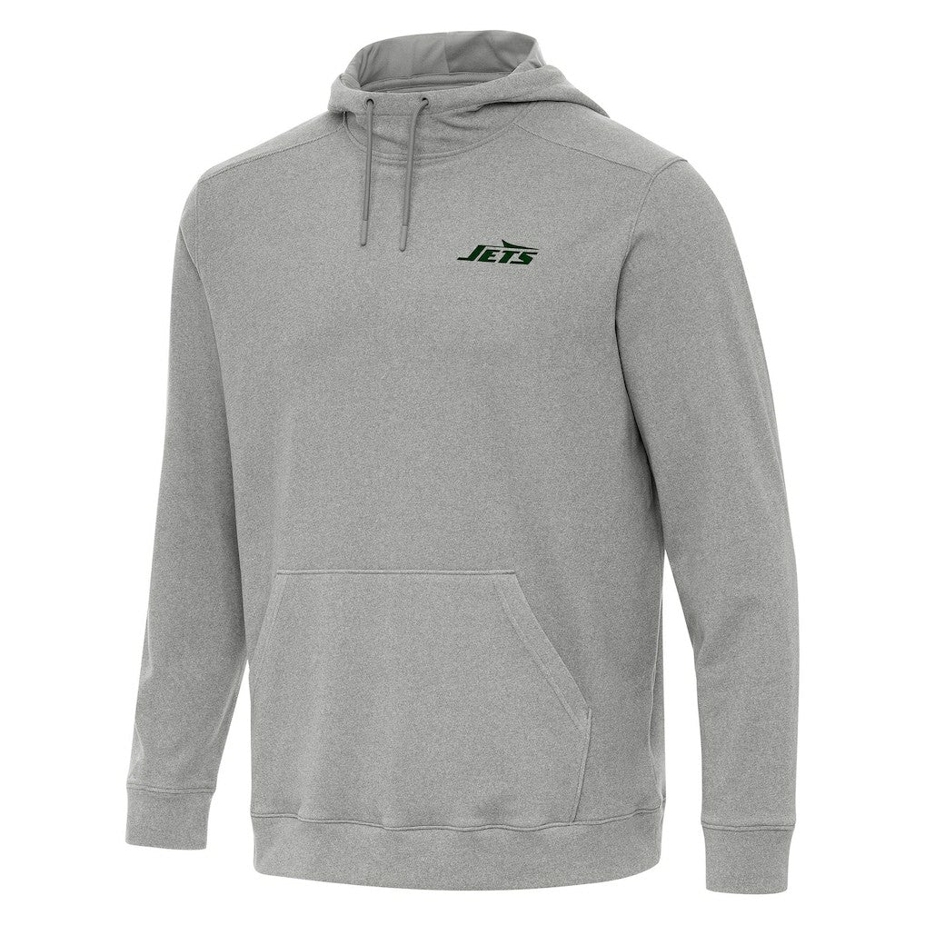 New York Jets Antigua Cloud Pullover Hoodie - Heather Gray Hoodies