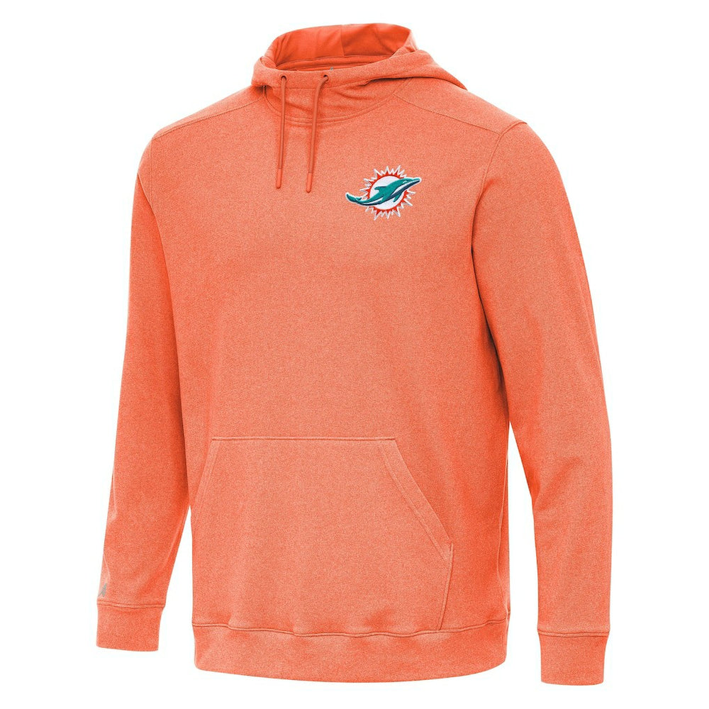 Miami Dolphins Antigua Cloud Pullover Hoodie - Heather Orange Hoodies