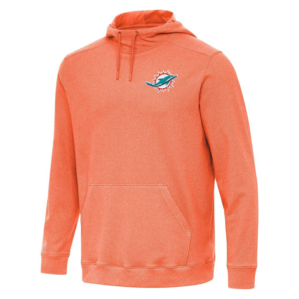 Miami Dolphins Antigua Cloud Pullover Hoodie - Heather Orange Hoodies