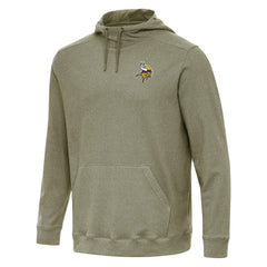 Minnesota Vikings Antigua Cloud Pullover Hoodie - Olive Hoodies