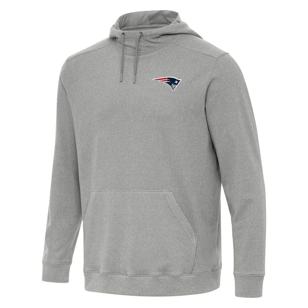 New England Patriots Antigua Cloud Pullover Hoodie - Heather Gray Hoodies